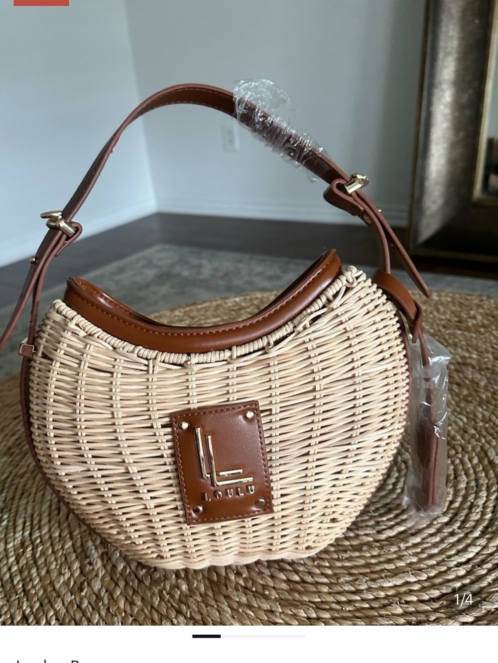 Loulu Handbag Purse Wicker Handle Strap Crossbody Strap NWOT